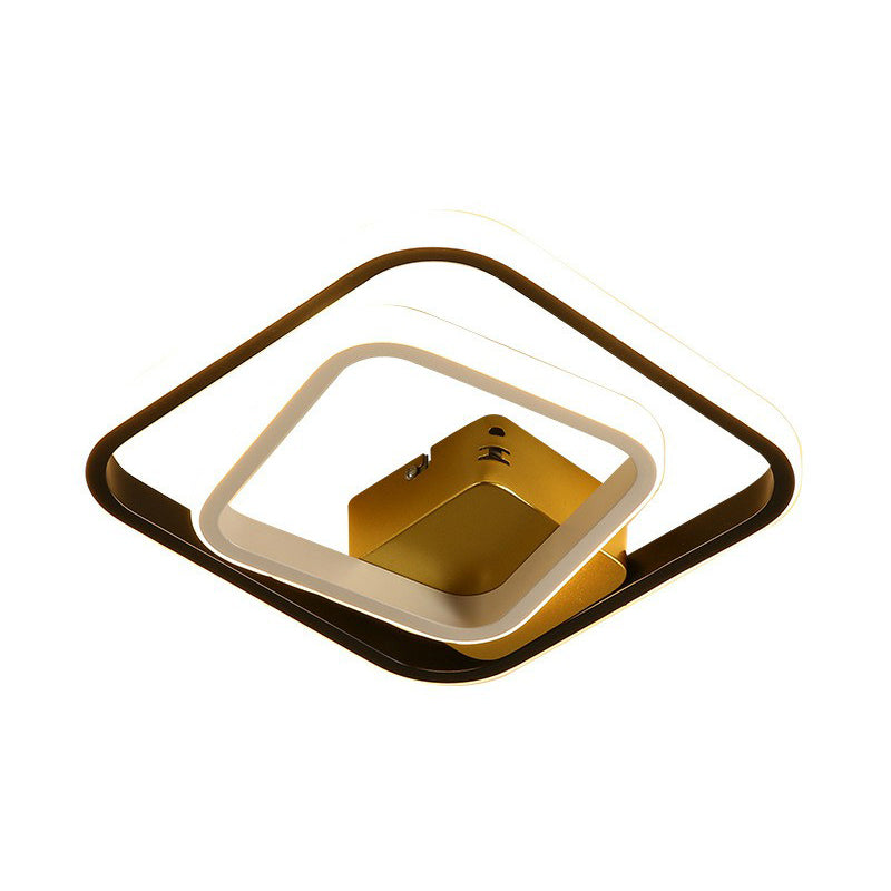 Plafonnier géométrique en aluminium pour couloir, plafonnier LED de Style moderne en noir et blanc