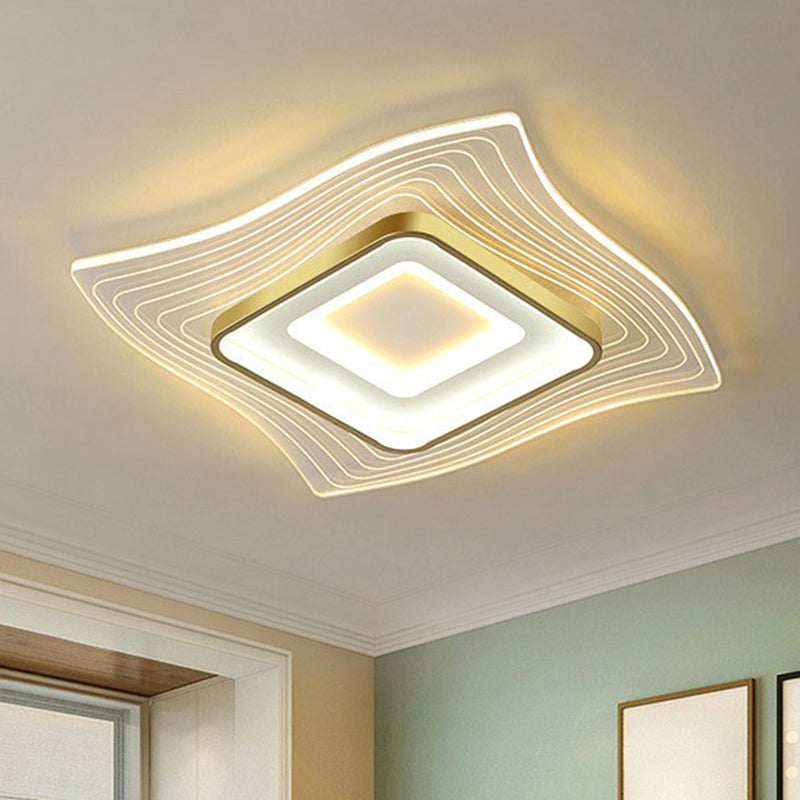 Acryl extra dun plafondlamp, eigentijds goud LED-inbouwverlichtingsarmatuur