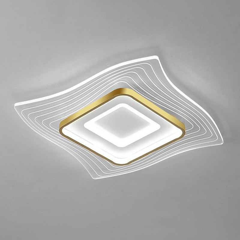 Acryl extra dun plafondlamp, eigentijds goud LED-inbouwverlichtingsarmatuur