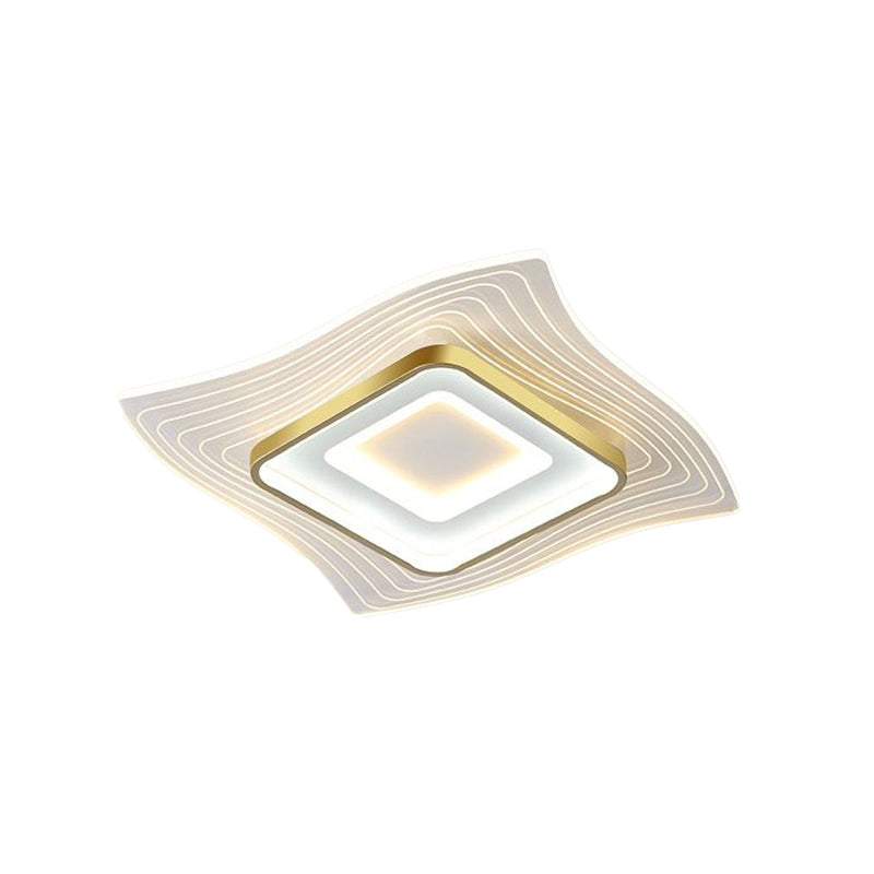 Acryl extra dun plafondlamp, eigentijds goud LED-inbouwverlichtingsarmatuur