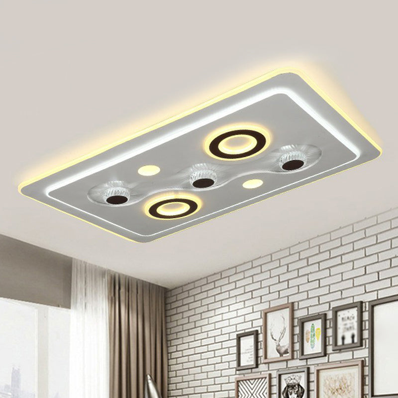 Lampada da soffitto a incasso a LED bianca in stile moderno rettangolare in acrilico