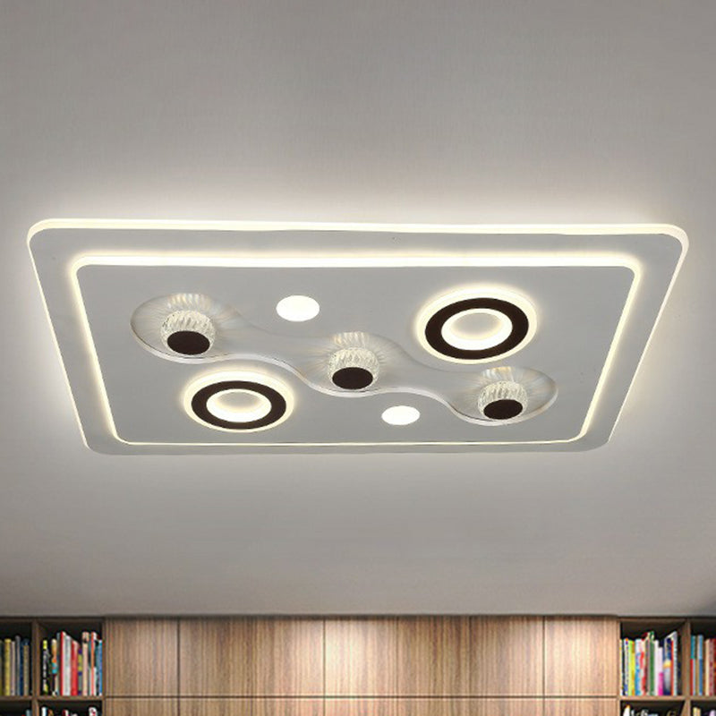 Lampada da soffitto a incasso a LED bianca in stile moderno rettangolare in acrilico