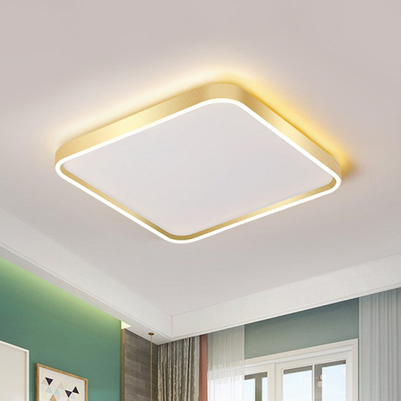 Geometric Shaped Metallic Flush Mount Lighting Minimalist Gold LED Flush Mount Fixture