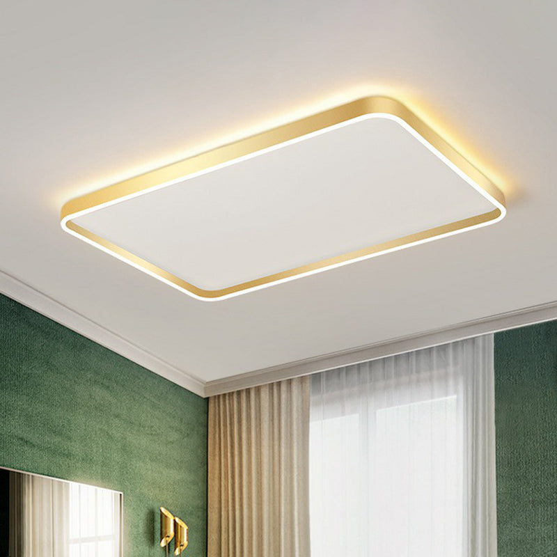 Geometric Shaped Metallic Flush Mount Lighting Minimalist Gold LED Flush Mount Fixture