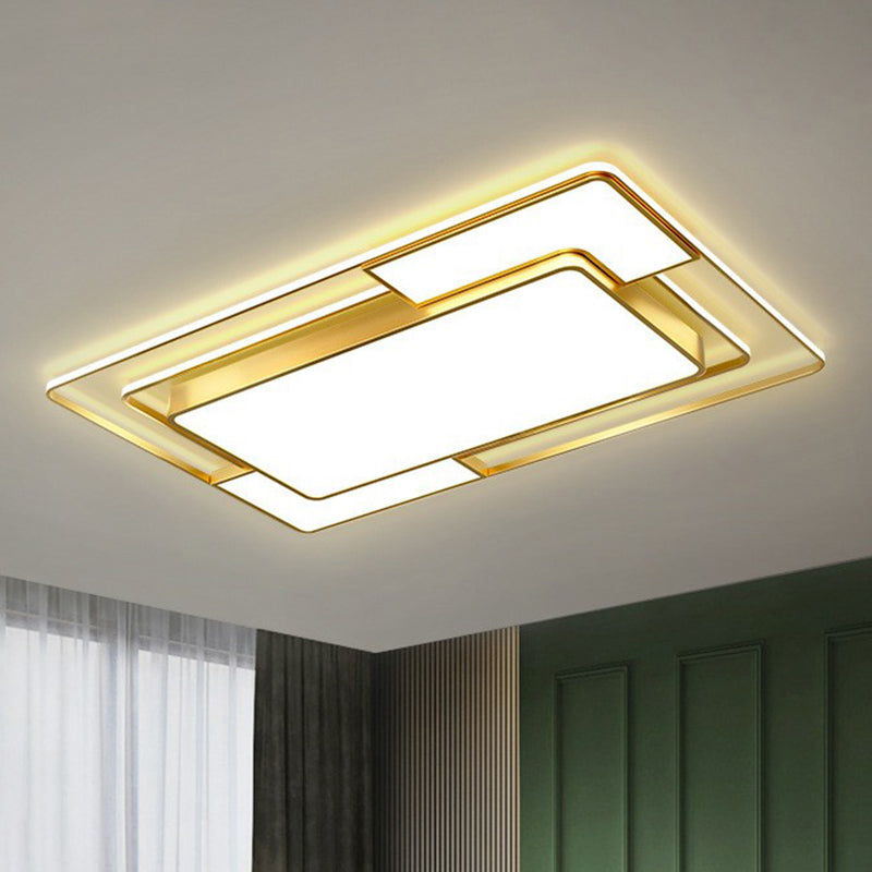 Gold Geometrical LED Flush Monte Moderno Acrilico Flushmount Massimale Luce per Living Room