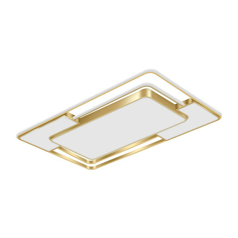 Gold Geometrical LED Flush Mount Modern Acrylic Flushmount Ceiling Light for Living Room
