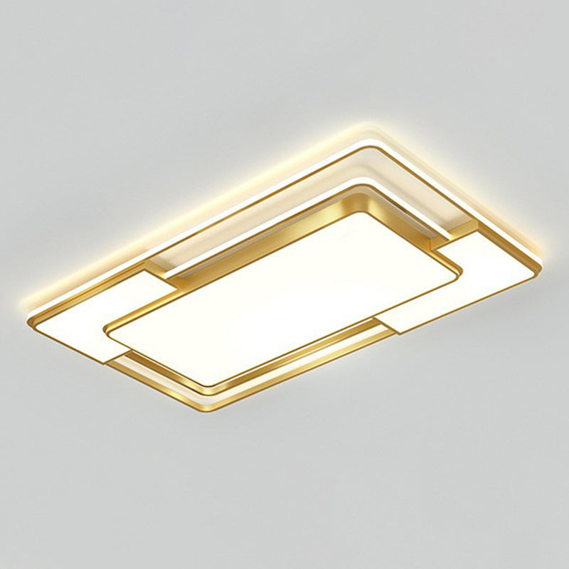 Gold Geometrical LED Flush Mount Modern Acrylic Flushmount Ceiling Light for Living Room