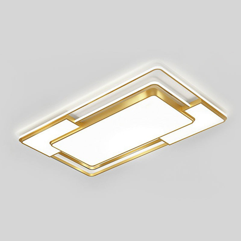 Gold Geometrical LED Flush Mount Modern Acrylic Flushmount Ceiling Light for Living Room