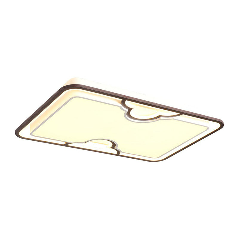 Plafonnier rectangulaire nordique en acrylique pour salon, luminaire LED encastré