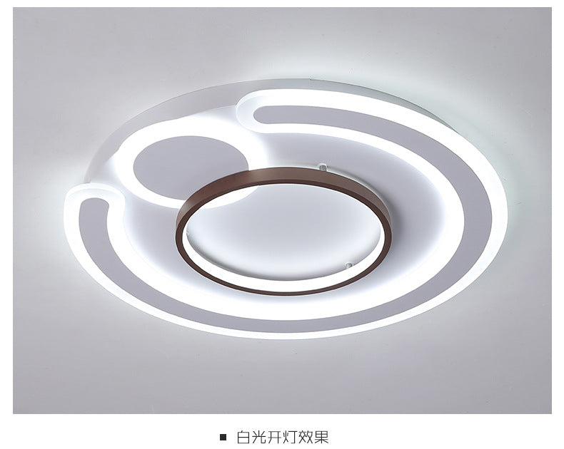 Nordic Geometrical LED Flush Mount Acrylic Living Room Flushmount Ceiling Light in Coffee