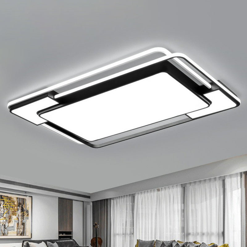 Moderno Splicing LED Flush Mount Acrylic Living Room Flushmount Ceiling Light in Nero
