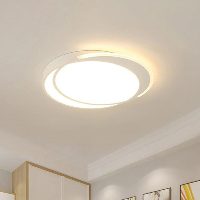 Plafonnier encastré ultra-mince luminaire contemporain en acrylique pour salon LED en blanc