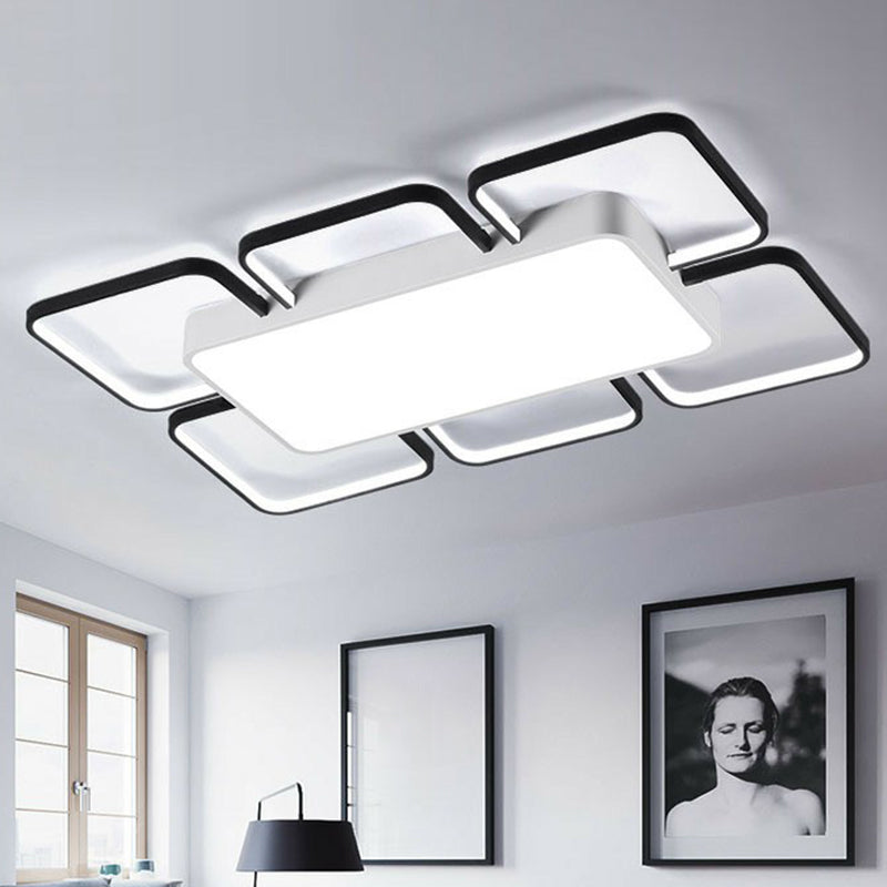 Plafonnier LED en acrylique Ultra-mince, simple, noir, plafonnier pour salon