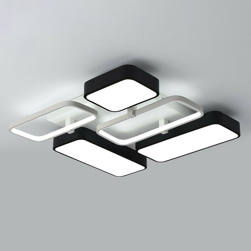 Éclairage encastré d'épissure Luminaire encastré minimaliste métallique noir et blanc à LED