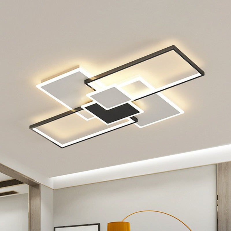 Splicing Rechthoek LED Flush Mount Licht Eenvoud Acryl Woonkamer Flush Mount Plafond Licht