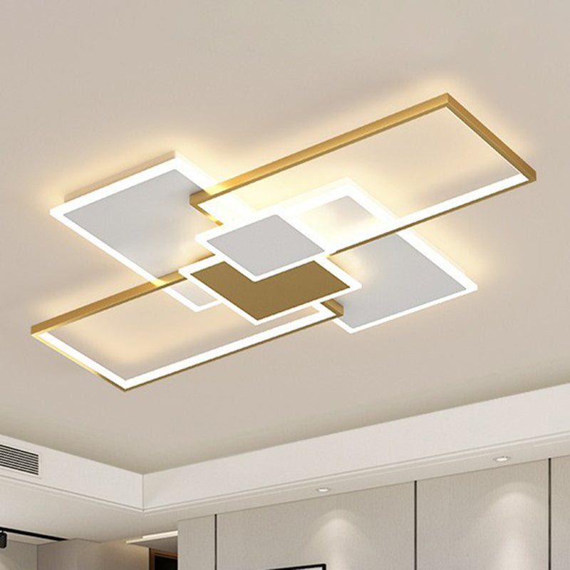 Splicing Rechthoek LED Flush Mount Licht Eenvoud Acryl Woonkamer Flush Mount Plafond Licht
