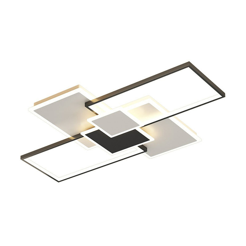 Splicing Rechthoek LED Flush Mount Licht Eenvoud Acryl Woonkamer Flush Mount Plafond Licht