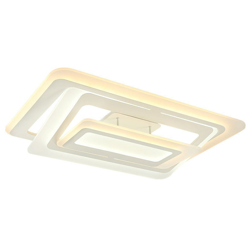 Rectangle Acrylic Flush Mount Light Simplicity White LED Semi Flush Ceiling Light for Living Room