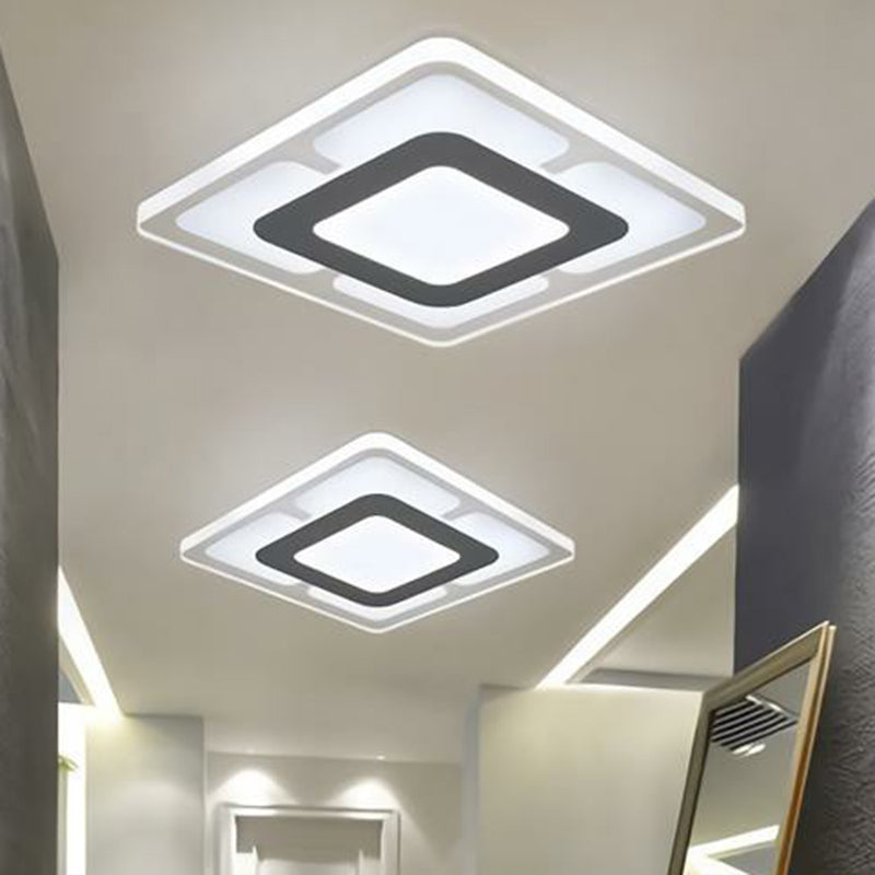 Clear Extra-Thin Rectangular Flush Light Modern Style Acrylic LED Flush Ceiling Light Fixture