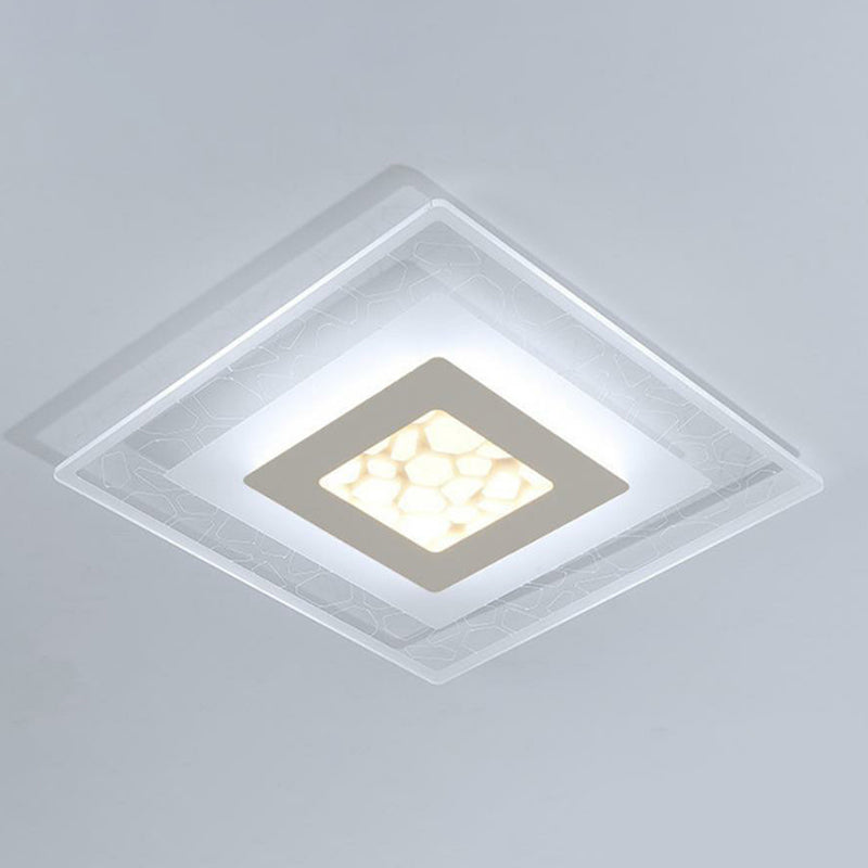 Plafonnier LED carré en acrylique transparent de Style moderne, luminaire de plafond pour chambre à coucher