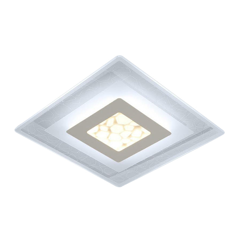 Plafonnier LED carré en acrylique transparent de Style moderne, luminaire de plafond pour chambre à coucher