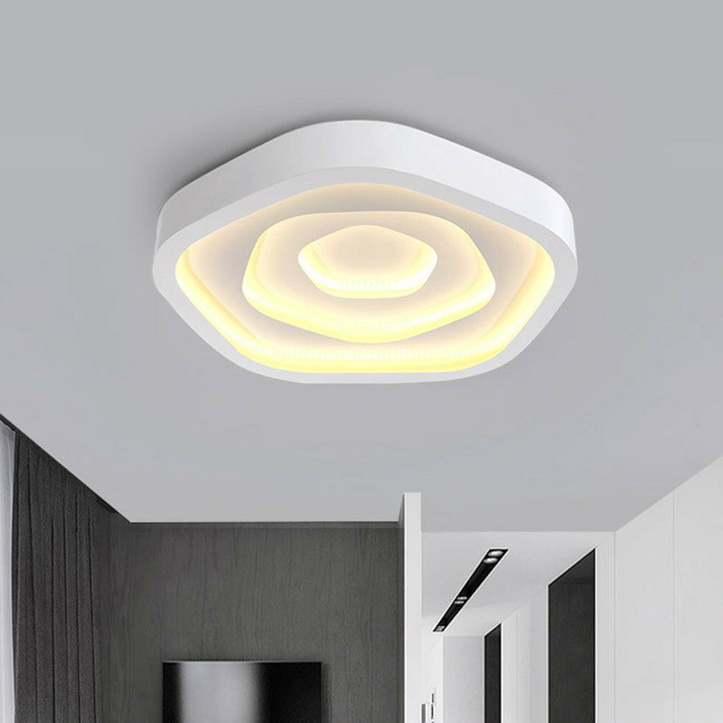 Pentagonal LED Flush Mount Modern Acrylic White Flushmount Ceiling Light for Living Room