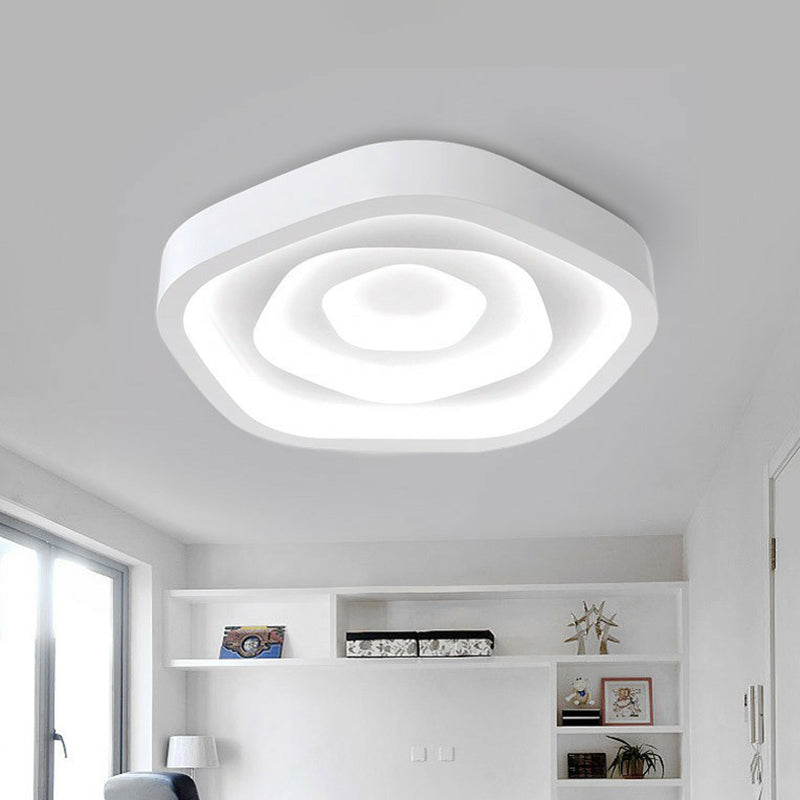 Pentagonal LED Flush Mount Modern Acrylic White Flushmount Ceiling Light for Living Room