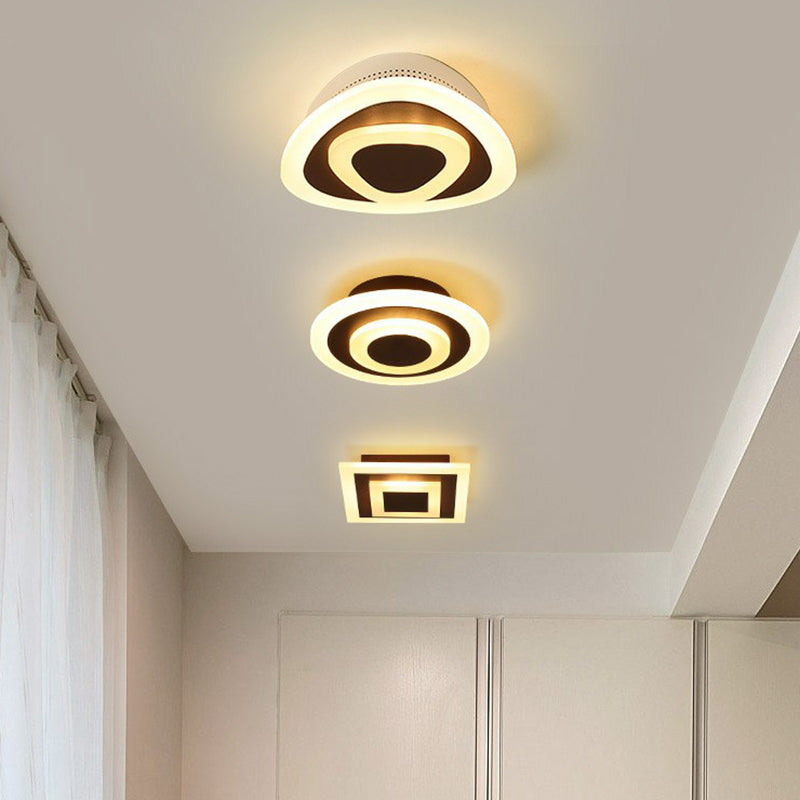 Geometric Corridor Flush Ceiling Light Acrylic Contemporary LED Flush Mount Lighting Fixture