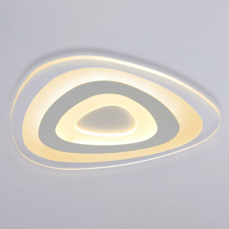 Simplicity Ultra-Thin Triangular LED Flush Mount Light Acrylic Living Room Flush Mount Ceiling Light in White