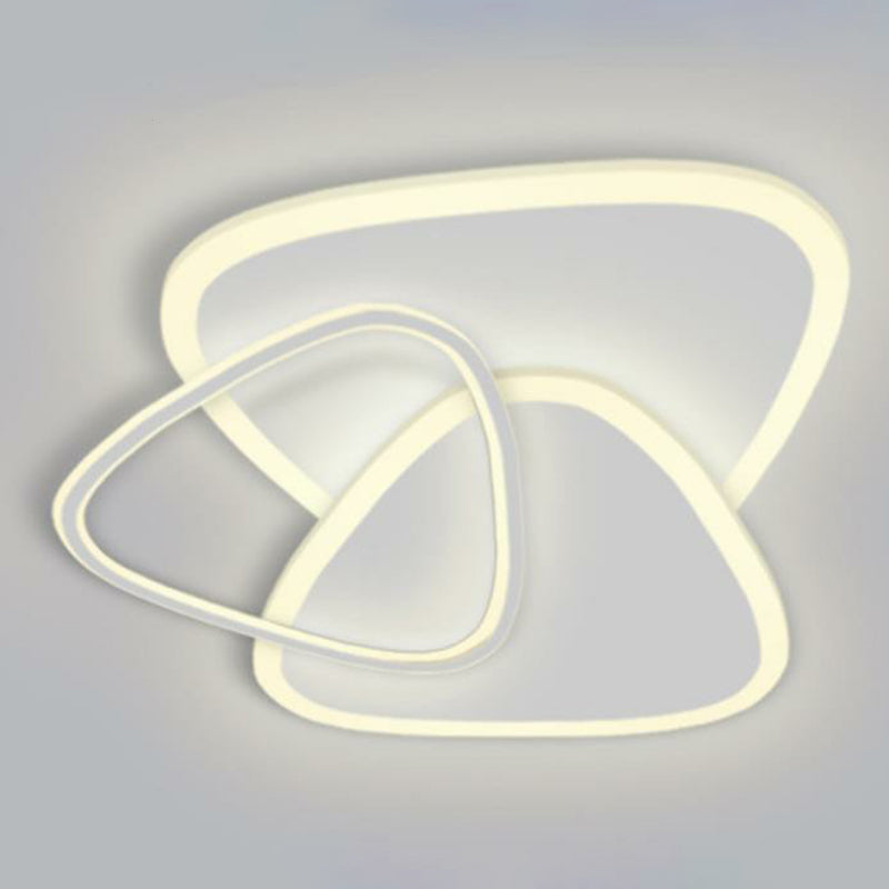 Dreieckige Deckenleuchte im modernen Stil für Schlafzimmer, LED-Deckenleuchte in Weiß