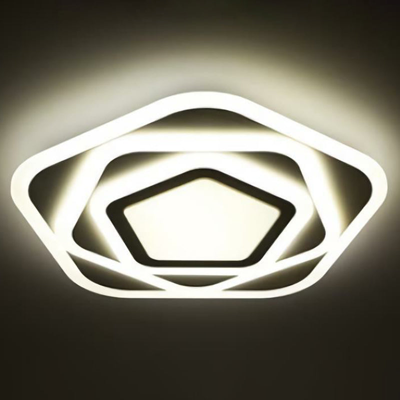 Fünfeckige ultradünne Unterputzleuchte aus Acryl, minimalistische weiße LED-Unterputzleuchte