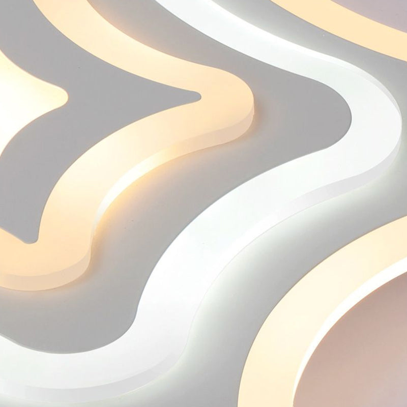 Lámpara de techo empotrada blanca moderna con montaje empotrado LED acrílico de estrella de mar ultrafina para sala de estar