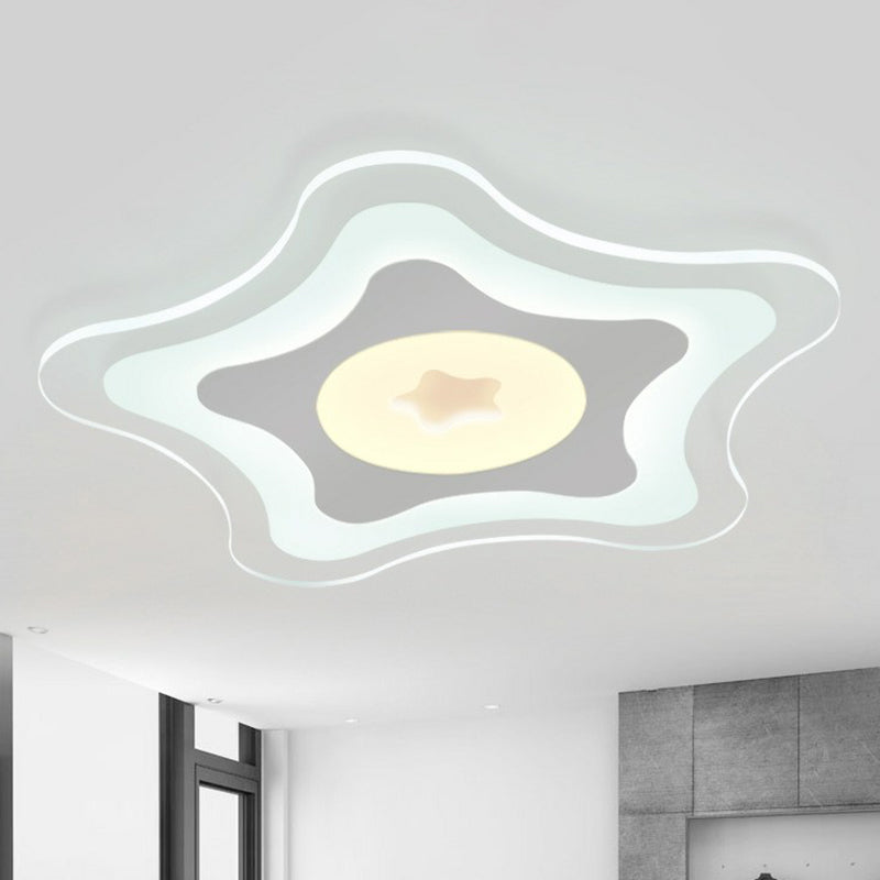 Plafonnier encastré transparent étoile de mer pour chambre d'enfants acrylique moderne LED encastré luminaire