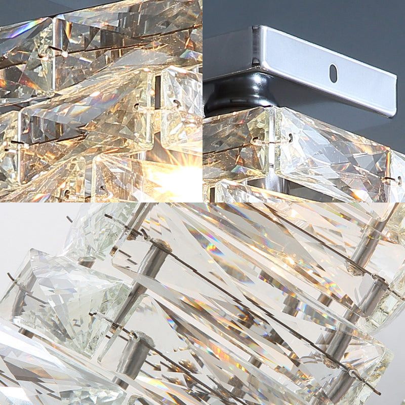 Forma de paso cromado semi descarga contemporánea 1 lámpara de techo de cristal de luz