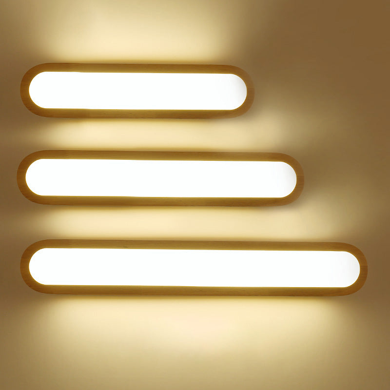 Elongated Oval Bedroom Vanity Light Acrylic Contemporary LED Sconce Light Fixture