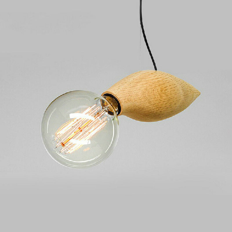 Bee Shaped Restaurant Ceiling Light Wood Single Nordic Style Hanging Pendant Light