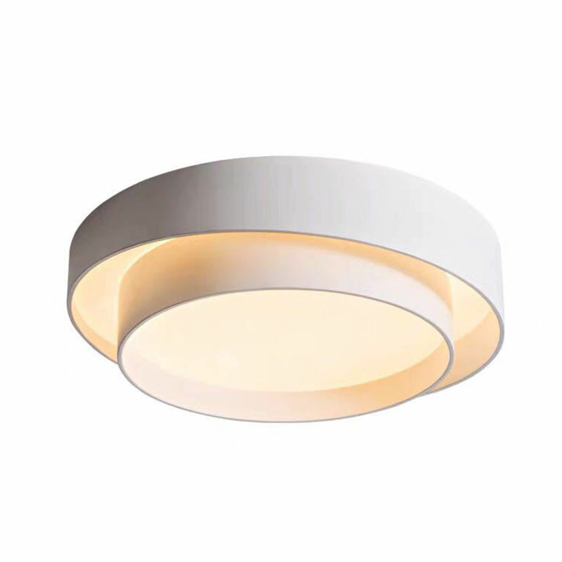 Lámpara de techo empotrada contemporánea acrílica de montaje empotrado LED circular para dormitorio en blanco