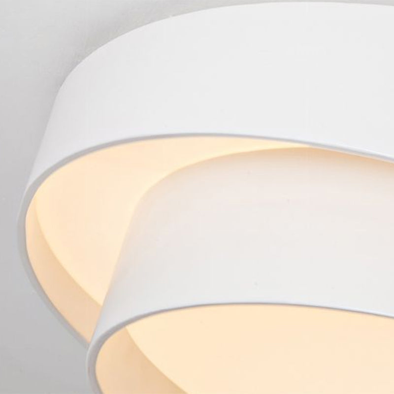 Lámpara de techo empotrada contemporánea acrílica de montaje empotrado LED circular para dormitorio en blanco