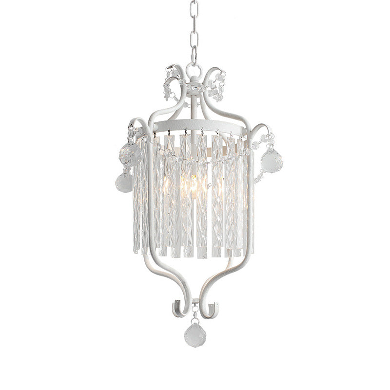 Modernismo 1 Luz de techo colgante de luz Black/White Bird Cage Pendse Lighture con sombra de cristal