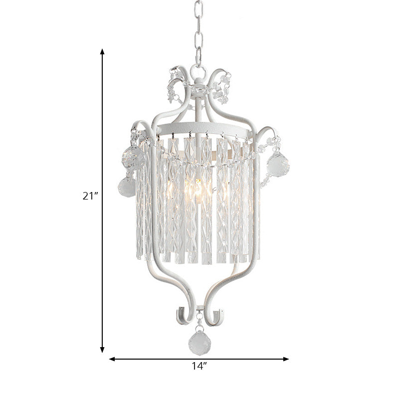Modernismo 1 Luz de techo colgante de luz Black/White Bird Cage Pendse Lighture con sombra de cristal