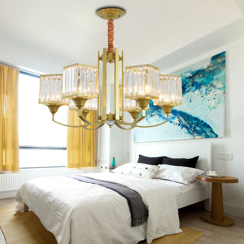 Sputnik Candelier Luz colgante Crystal minimalista 3/6/8 Luces Gold Hanging Light Sala de estar