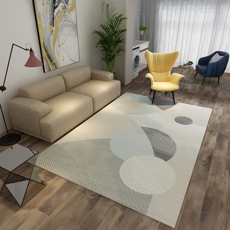 Simple Geo Pattern Rug Multi Colored Polypropylene Area Carpet Easy Care Machine Washable Rug for Living Room