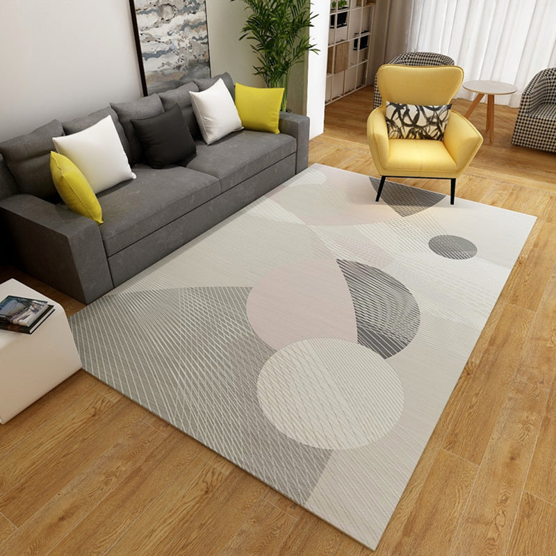 Simple Geo Pattern Rug Multi Colored Polypropylene Area Carpet Easy Care Machine Washable Rug for Living Room