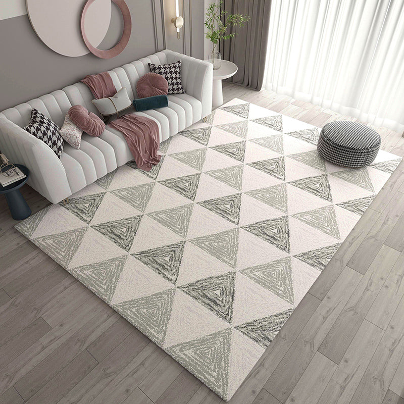 Western Bedroom Rug Multi Colored Geometric Print Carpet Cotton Blend Pet Friendly Easy Care Rug