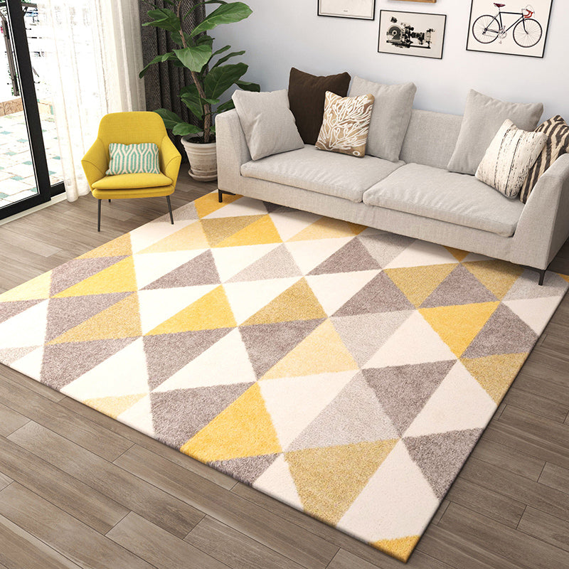 Western Bedroom Rug Multi Colored Geometric Print Carpet Cotton Blend Pet Friendly Easy Care Rug