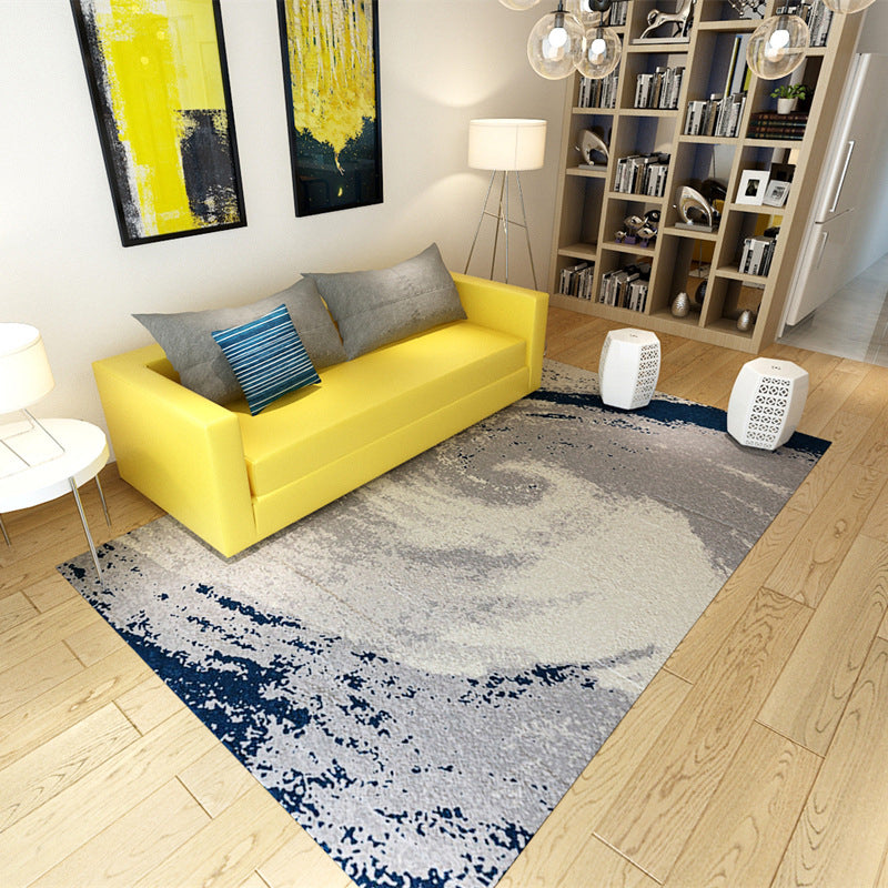 Nordic Abstract Print Rug Multicolor Polyster Area Rug Anti-Slip Backing Stain-Resistant Carpet for Living Room