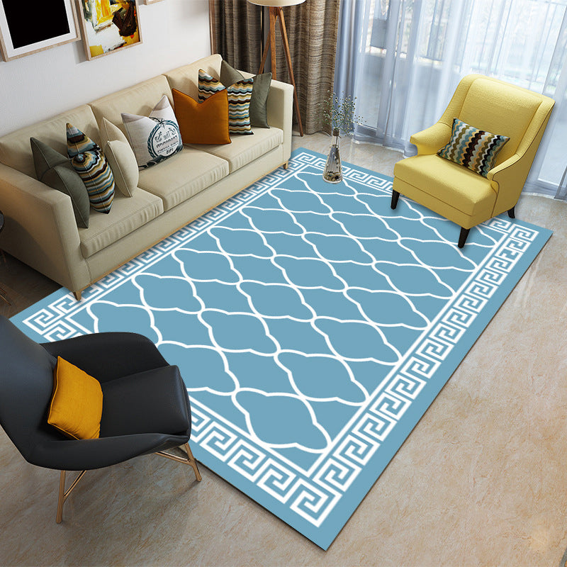 Nordic Abstract Print Rug Multicolor Polyster Area Rug Anti-Slip Backing Stain-Resistant Carpet for Living Room