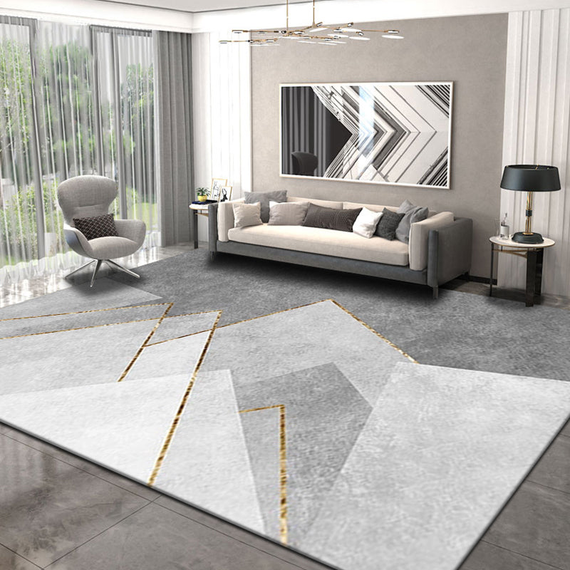 Multi Color Trendy Rug Cotton Blend Geometric Indoor Rug Non-Slip Back Easy Care Area Carpet for Bedroom