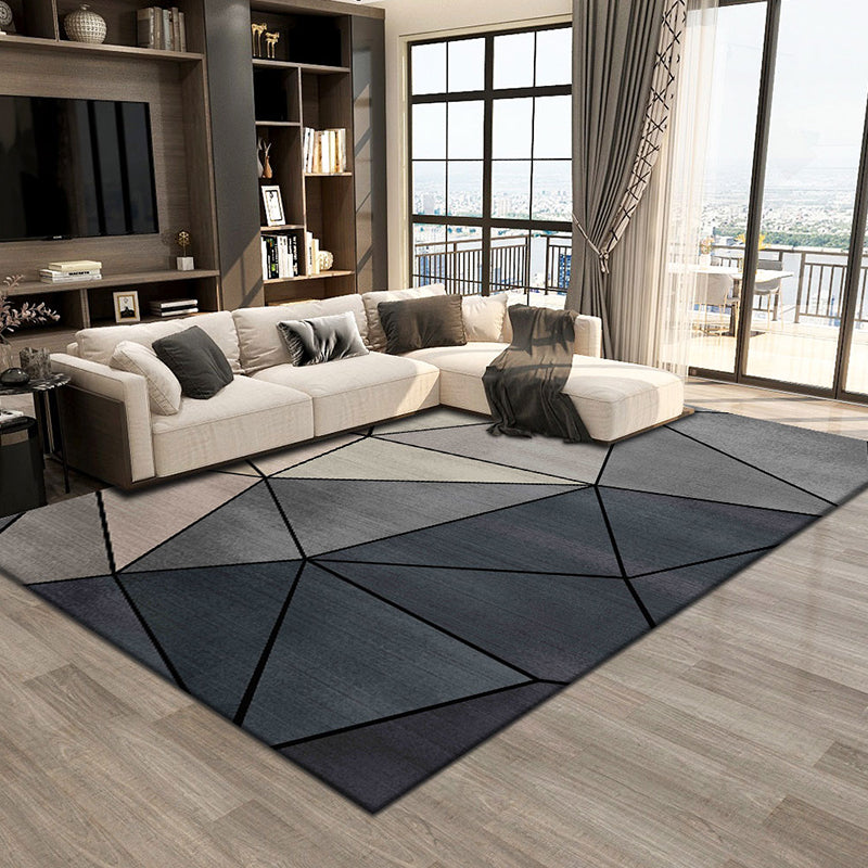 Multi Color Trendy Rug Cotton Blend Geometric Indoor Rug Non-Slip Back Easy Care Area Carpet for Bedroom
