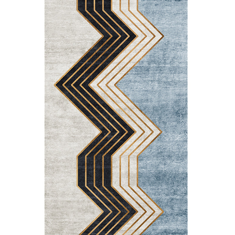Trendy Home Decor Rug Multi-Color Geometric Area Carpet Polypropylene Anti-Slip Pet Friendly Rug